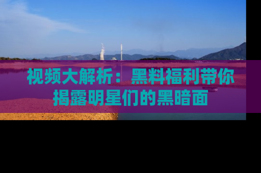 视频大解析：黑料福利带你揭露明星们的黑暗面