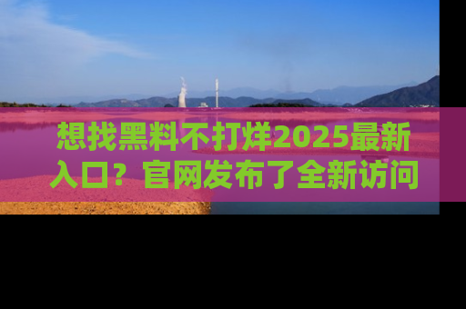 想找黑料不打烊2025最新入口？官网发布了全新访问指南！